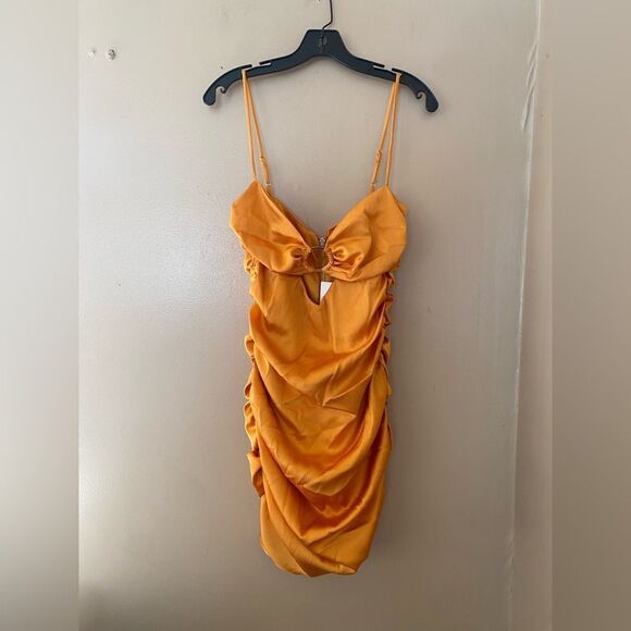 NWT NOOKIE UTOPIA MINI DRESS MANGO ruched cut out strappy Revolve M - Picture 8 of 10